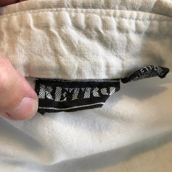 Retro Tank Top Gradient Ombre Button Up Long Cotton Yellow Blue Size Medium - Picture 4 of 8